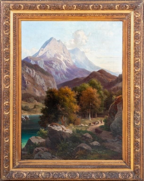 Artwork by Georg Köbel, Alpine Landscape Scene, Made of oil on canvas