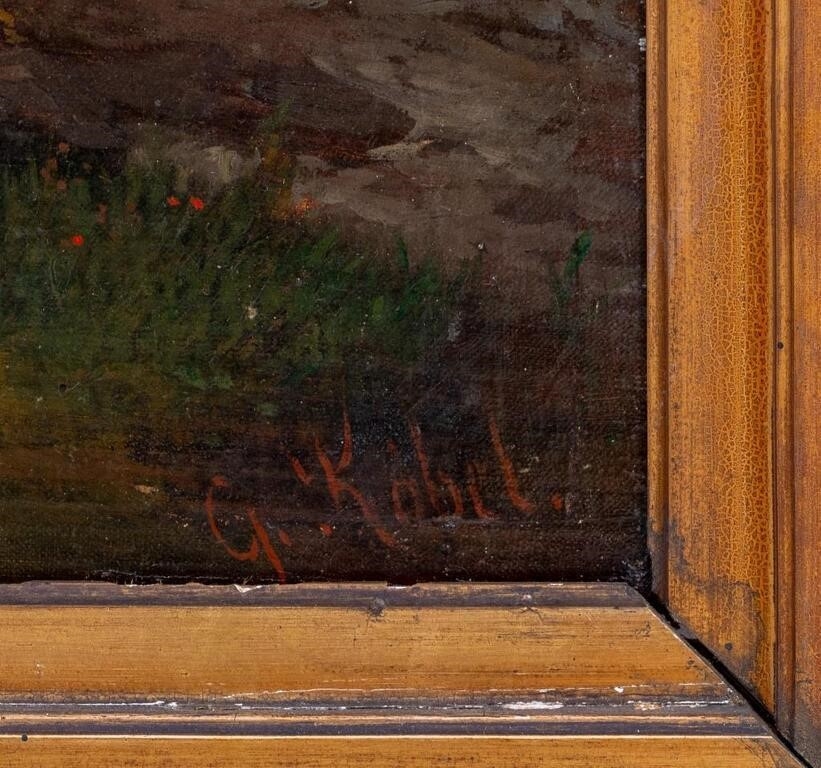 Artwork by Georg Köbel, Alpine Landscape Scene, Made of oil on canvas