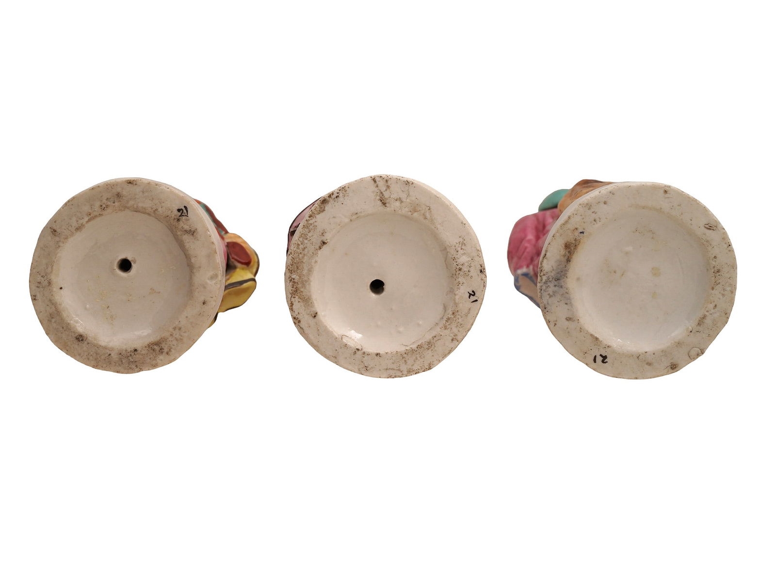 Artwork by , Chinese School, 19th Century, A set of three figures, all wearing the traditional Manchurian ‘cue’ hairstyle, Made of porcelain