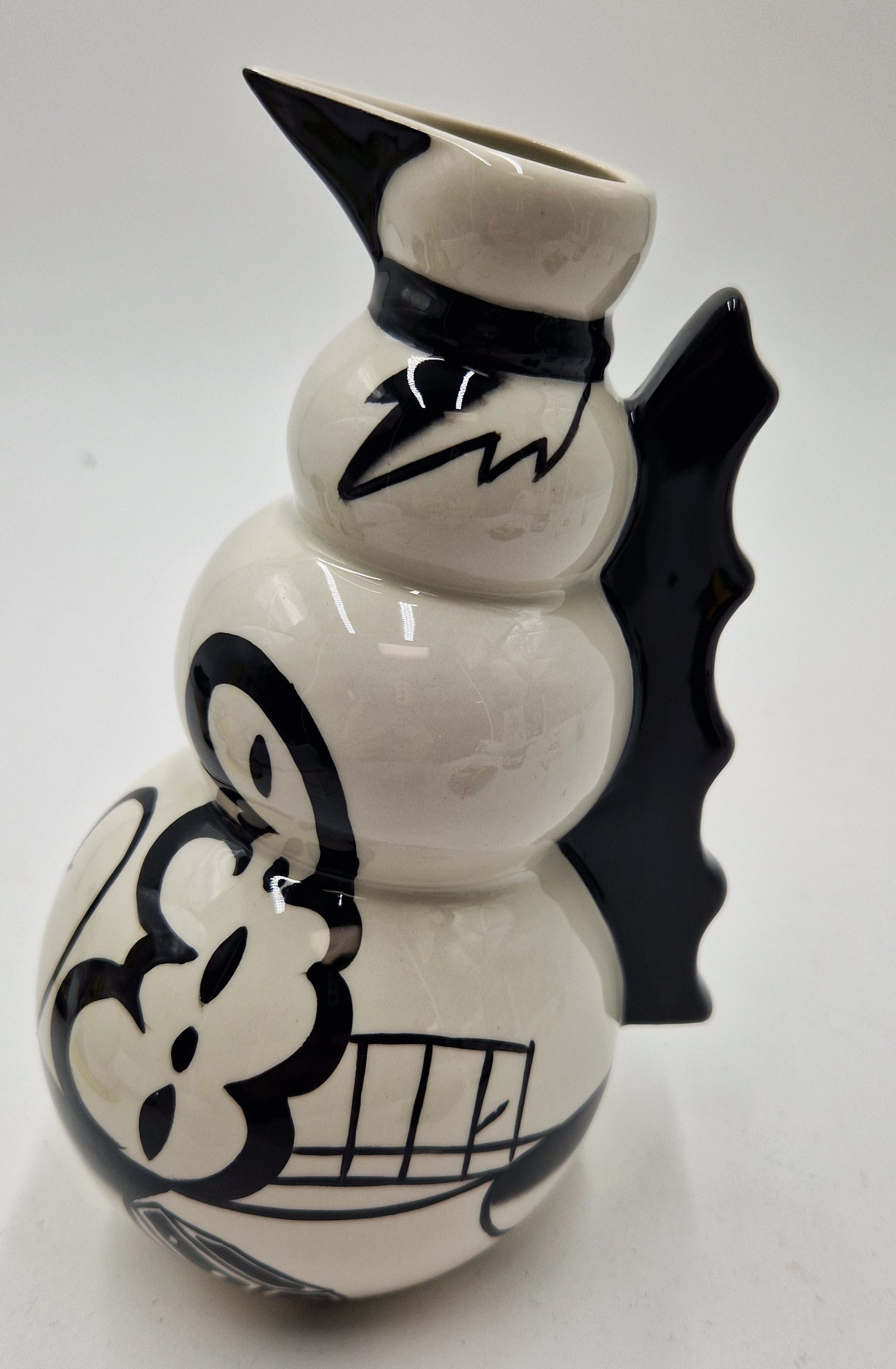 Artwork by Lorna Bailey, LORNA BAILEY 19cm TRI-ORB JUG IN THE LONGPORT WHARF DESIGN (Prototype) (Available On The Lorna Bailey Open Day 25.09.04) Signed By Lorna Bailey (Extremely Rare), Made of porcelain