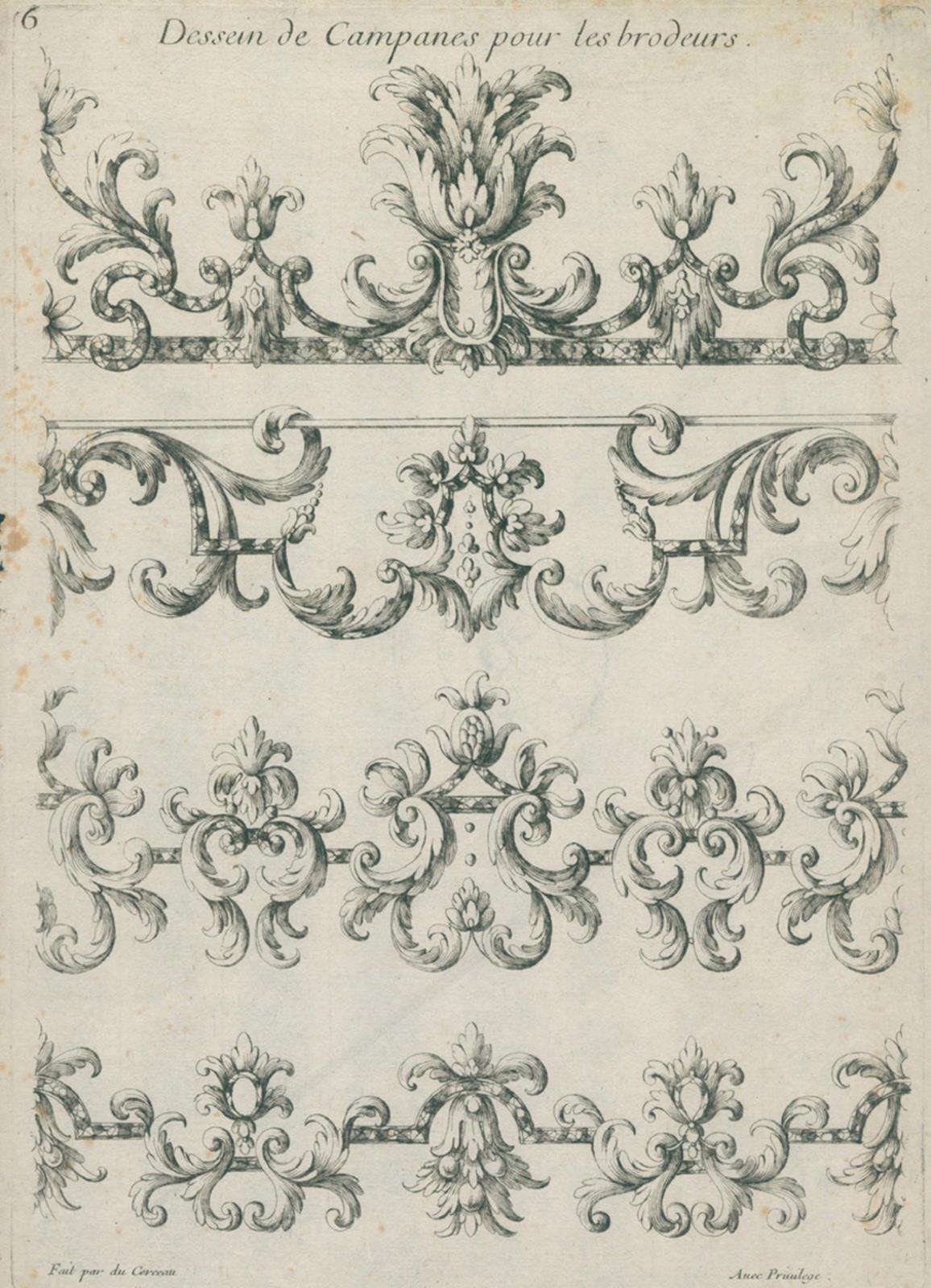 Artwork by Androuet-Paul Ducerceau, Dessein de Campanes pour les brodeurs, Made of etchings