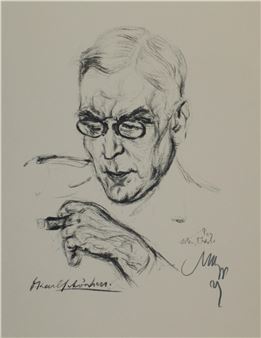 Karl Schönherr (1867-1943). Brustbild. Lithogr. auf geripptem Papier - Emil Stumpp