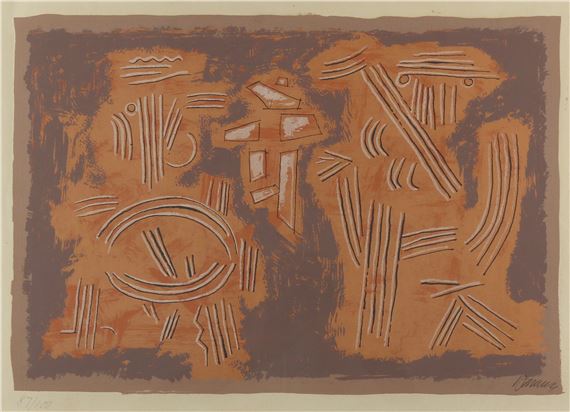 Mykene, signierte Farbserigraphie von 1954 by Willi Baumeister, 1954