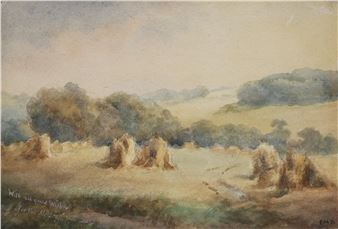 Ramsburg, with the Beechwood in the distance! Aquarell auf Karton - Ethel Mary Bilbrough