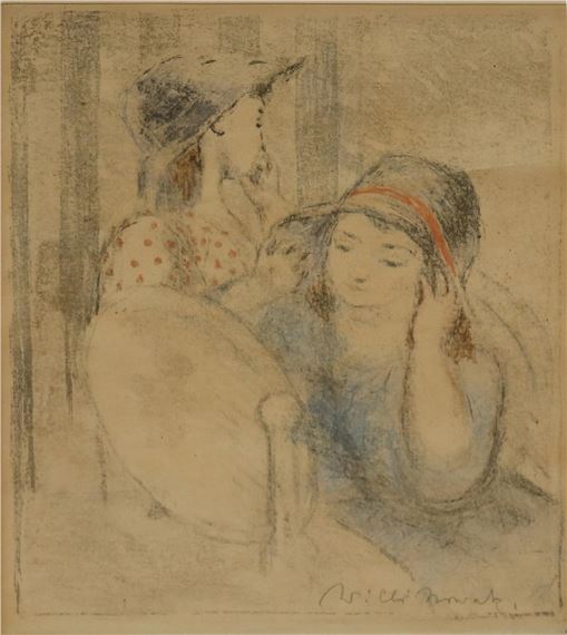 Zwei Mädchen vor dem Spiegel by Willi Nowak, 1886