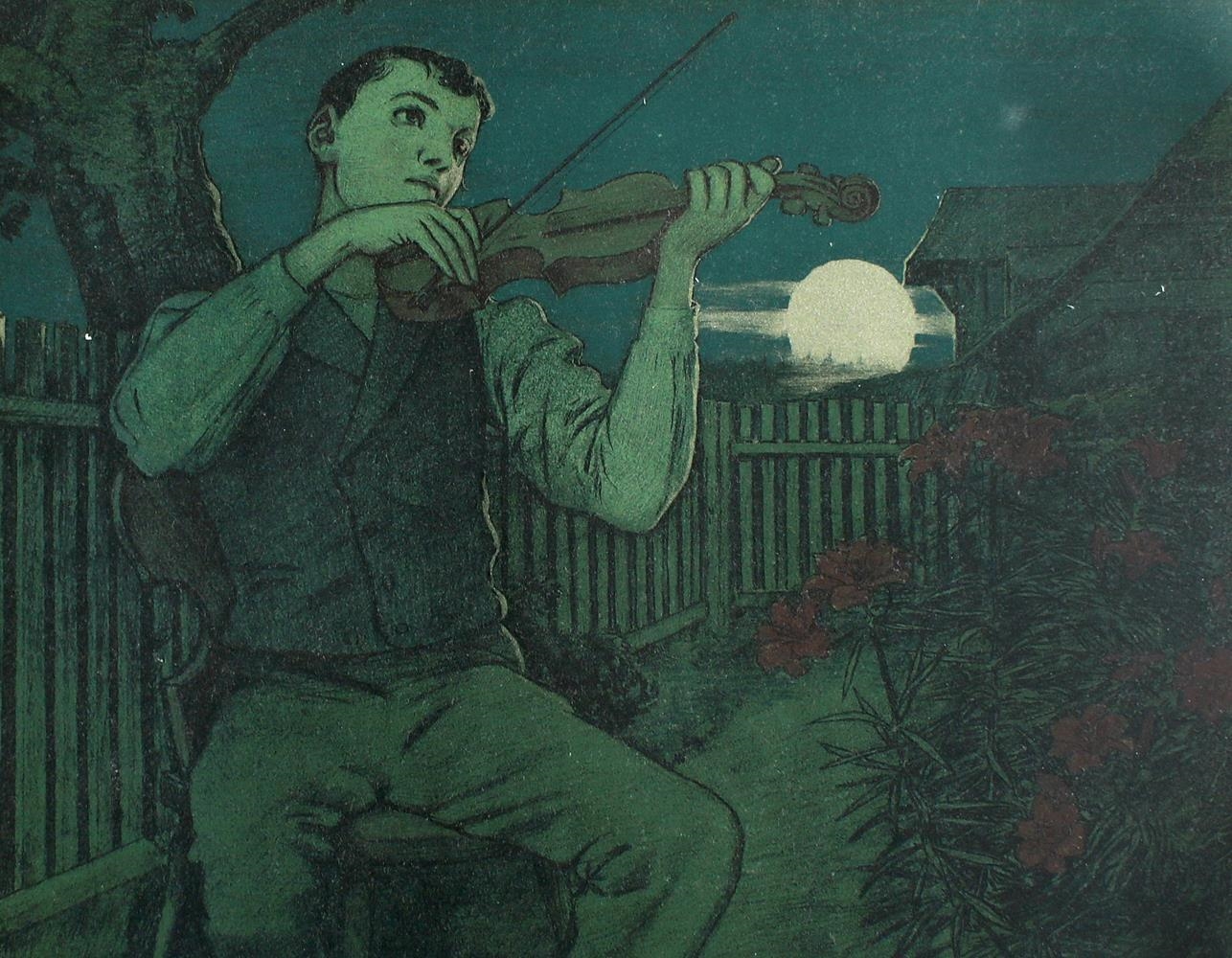 Artwork by Hans Thoma, Mondscheingeiger