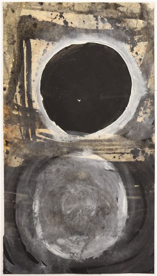 Neil Meitzler ''Moon Reflected in Pool'' 1962 Casein on Paper by Neil Meitzler, 1962