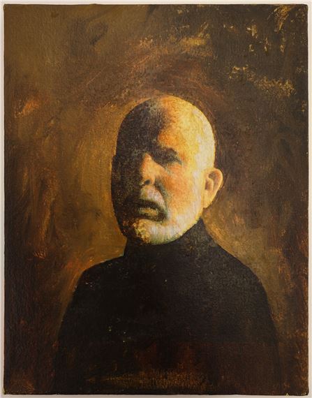 Neil Meitzler ''Self Portrait'' Mixed Media on Canvas 14''x11'' - Unsigned