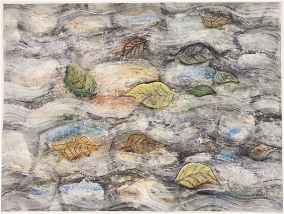 Neil Meitzler ''Floating Leaves'' 1959 Casein on Paper 26.5''x35.5 by Neil Meitzler, 1959