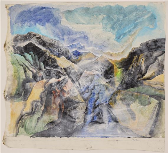 Neil Meitzler ''Bright Mountains'' 1972 Casein on Canvas 22.5''x26 by Neil Meitzler, 1972