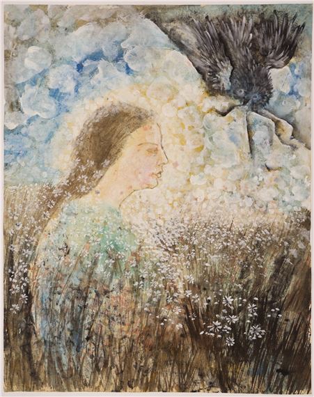 Neil Meitzler ''Sky Blooming Above Me'' 1962 Casein on Paper 33.5''x27 by Neil Meitzler, 1962