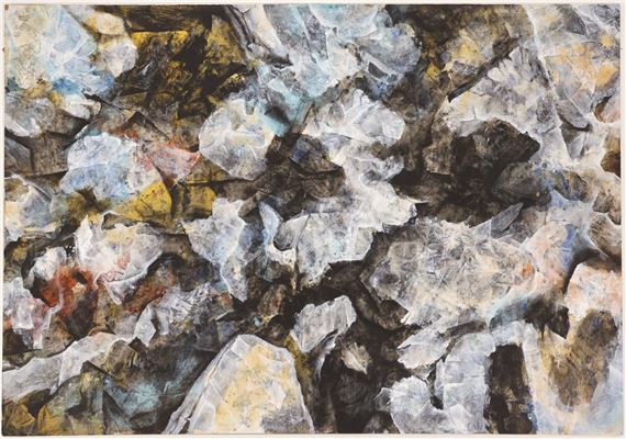 Large Neil Meitzler ''Rock Forms'' 1960's Casein on Paper
