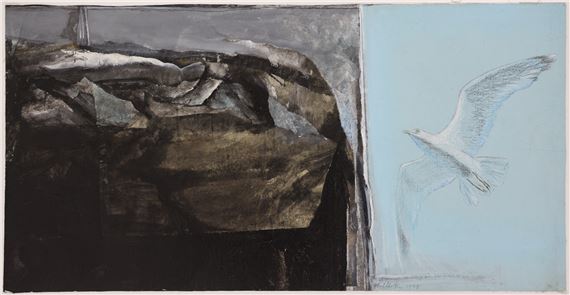 Neil Meitzler ''Landscape Over Flight'' 1975 Mixed Media