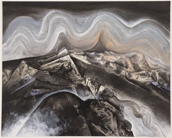 Neil Meitzler ''Dark Landscape'' 1990 Casein on Paper 24''x30