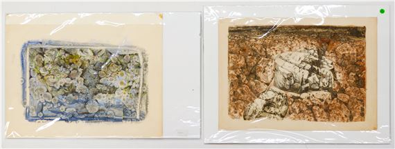 2pc Neil Meitzler Mixed Media Artworks on Paper 18''x24