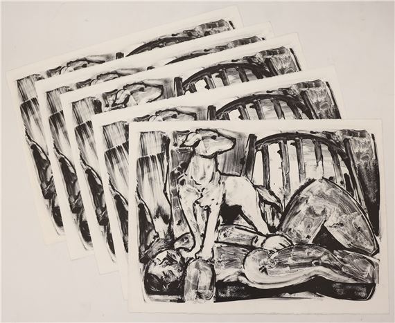 5pc Neil Meitzler ''Red Dog'' 1995 Signed Lithographs 23''x30