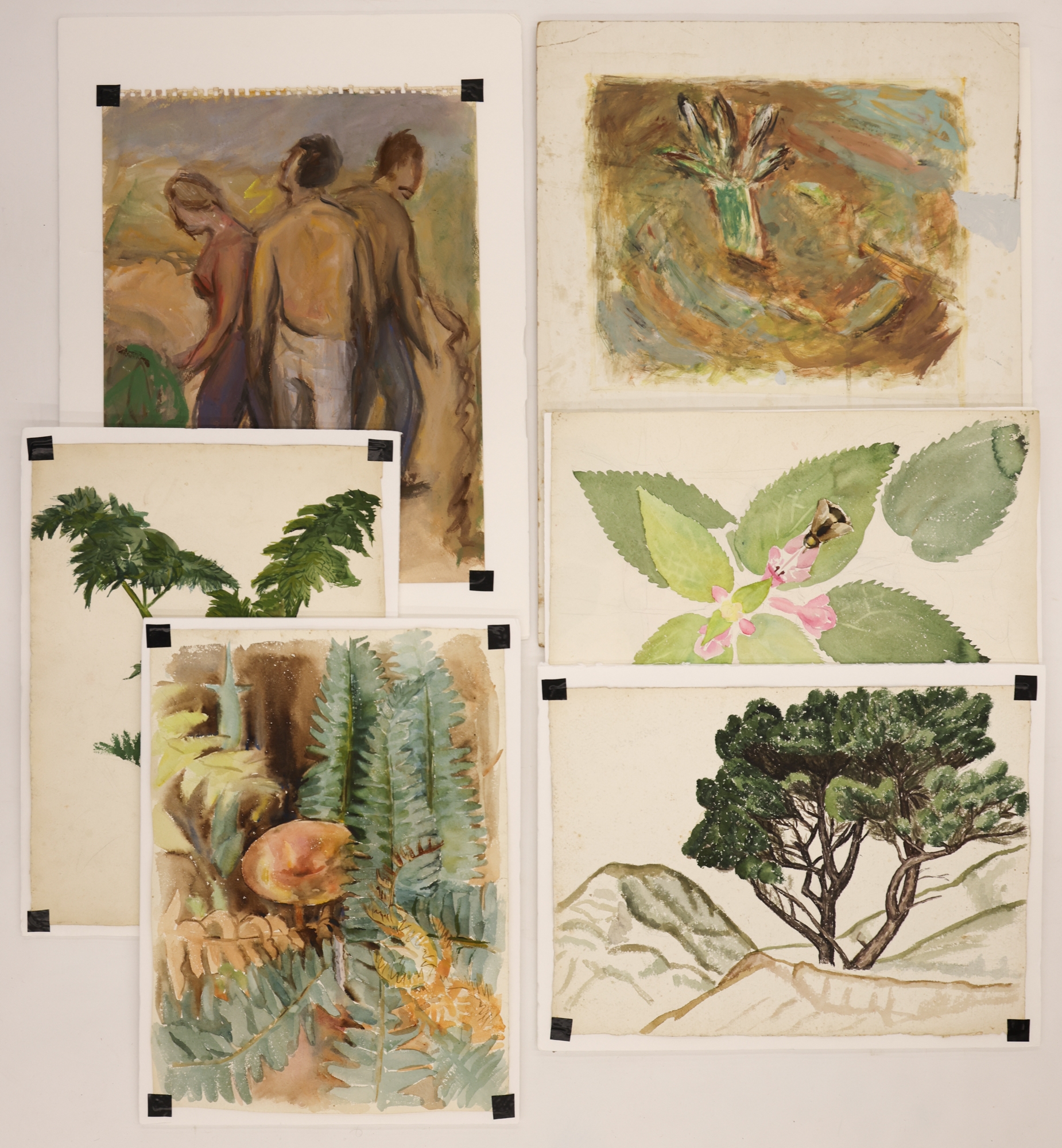 Arthur Runquist | 6pc Arthur Runquist Assorted Paintings on Paper 20 ...