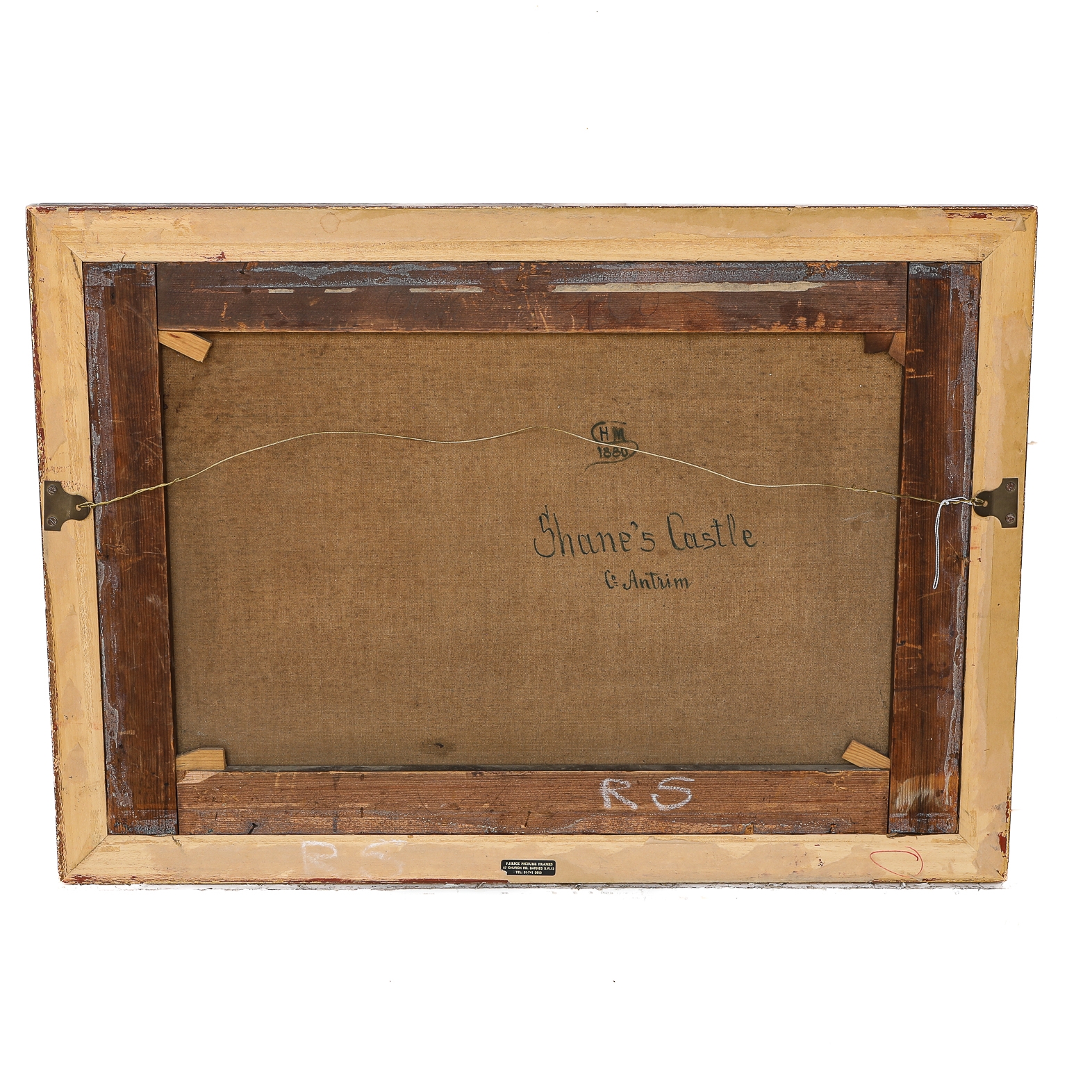 Artwork by M. Sinclair, 19th C. Castle Scene, Oil on Canvas, Made of Oil on Canvas