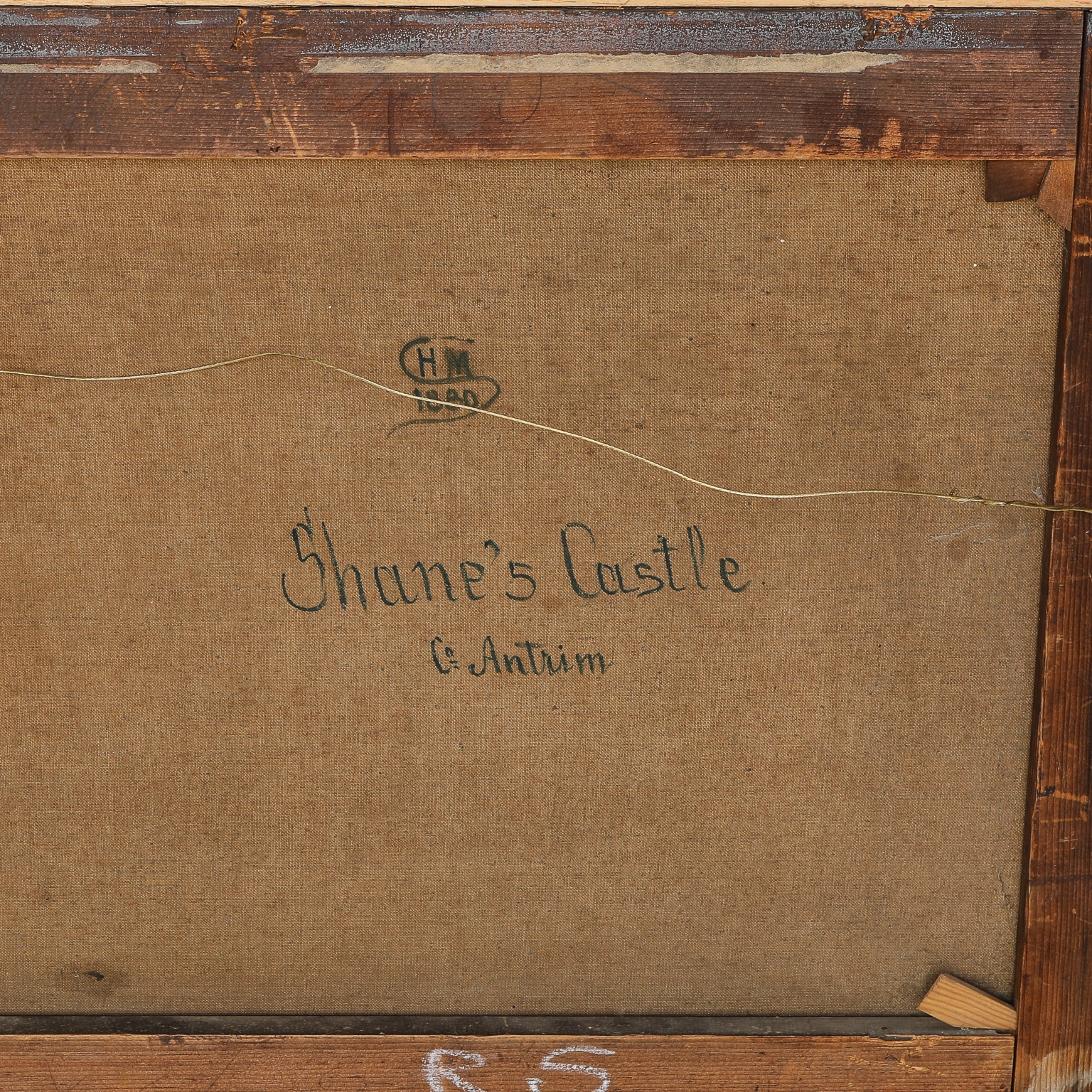 Artwork by M. Sinclair, 19th C. Castle Scene, Oil on Canvas, Made of Oil on Canvas