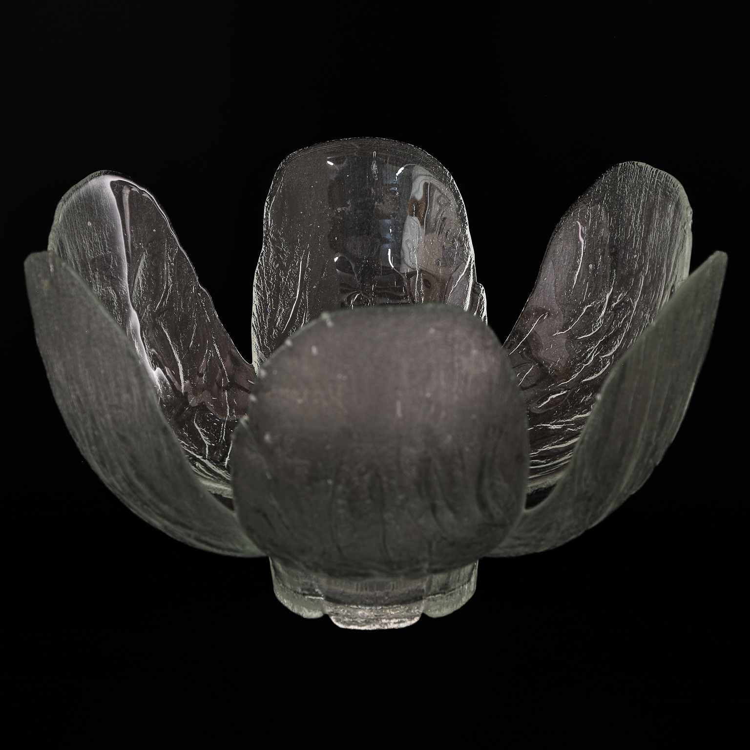 Large | Large Textured Glass Flower Form Bowl | MutualArt