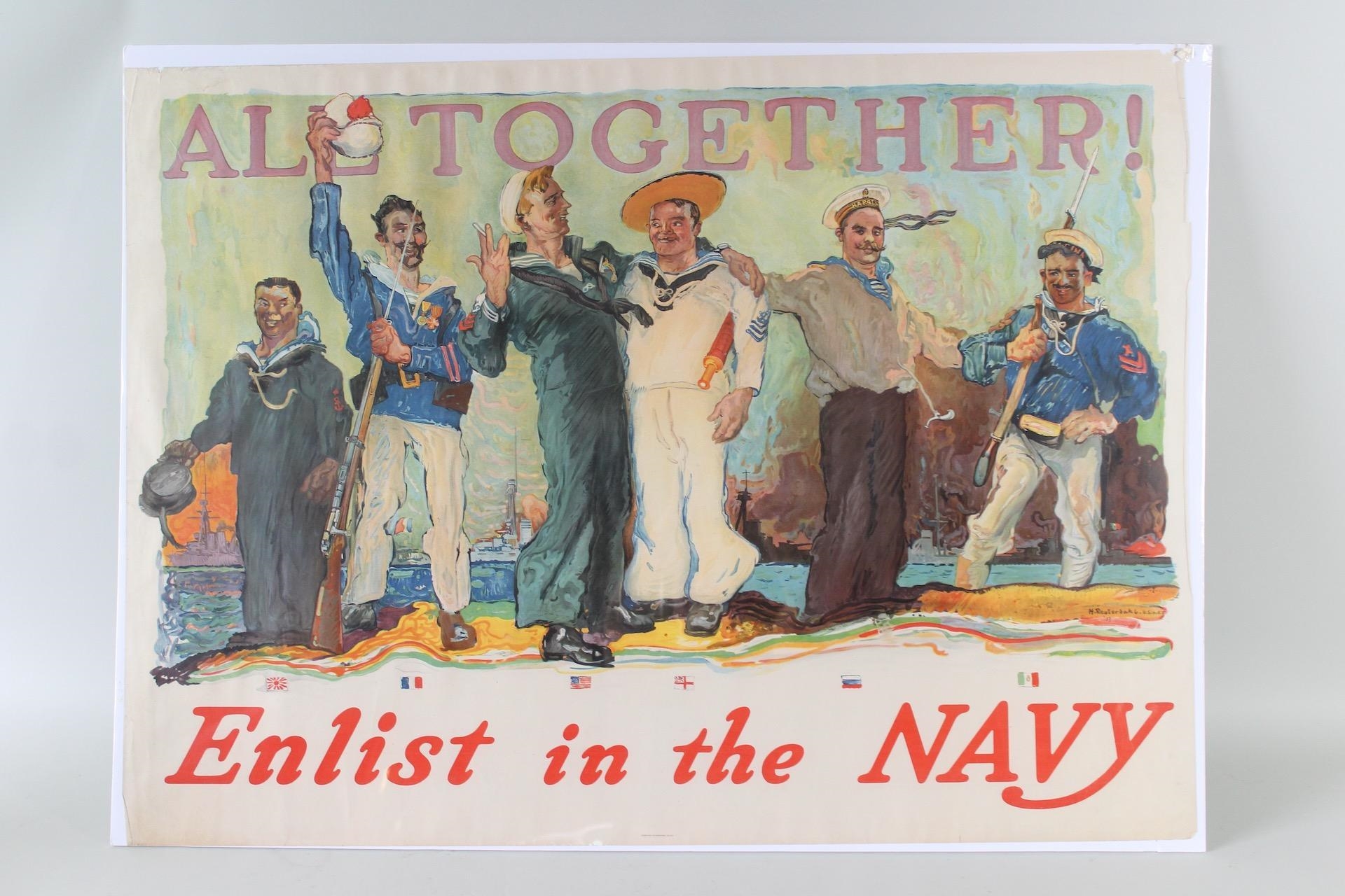 Henri | Lot of 8 Large Original WW1 Posters All Together! Enlist in the ...