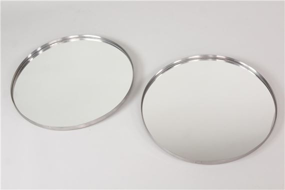 STEEL | Pair of Round Steel Framed Mirrors | MutualArt