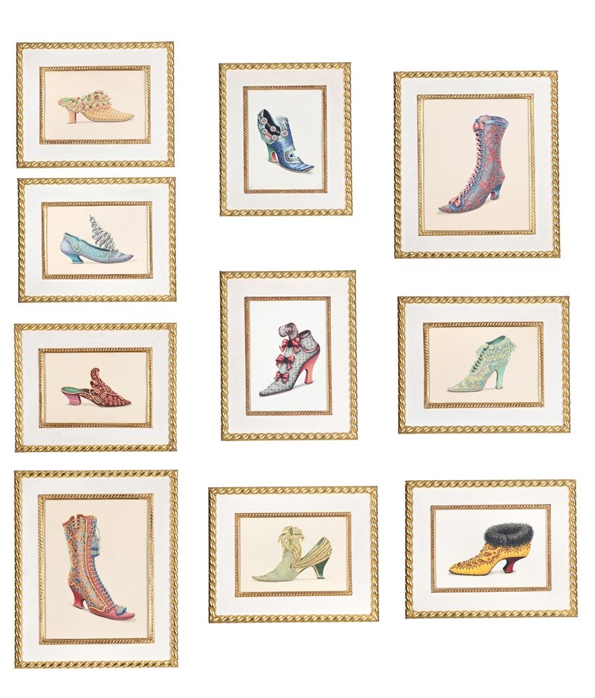 Artwork by Fiona Saunders, STUDIES OF EXOTIC SHOES, Made of Gouache