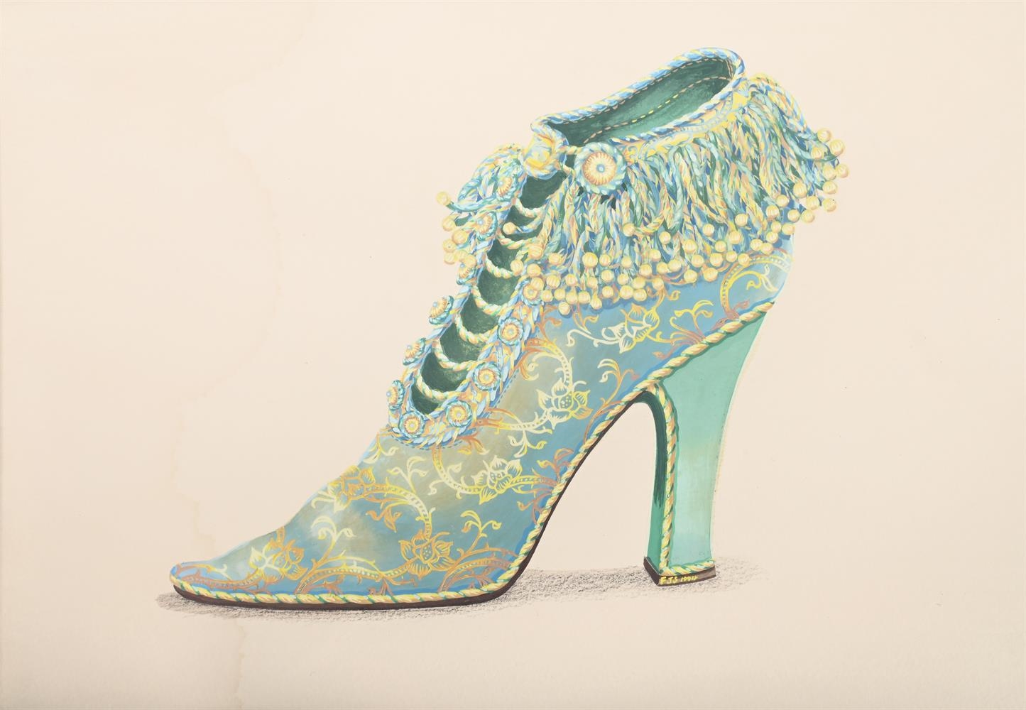 Artwork by Fiona Saunders, STUDIES OF EXOTIC SHOES, Made of Gouache