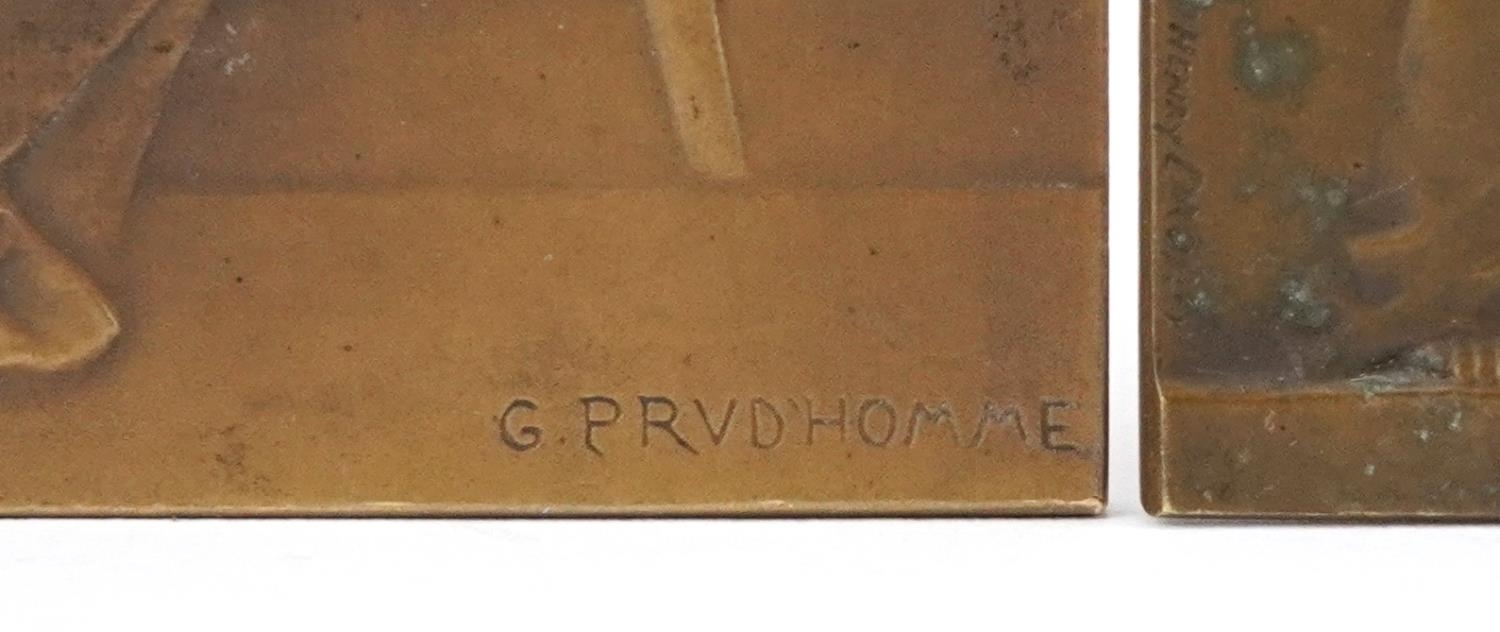 Henri Dropsy | 1969) four Art Nouveau bronze relief moulded plaques ...