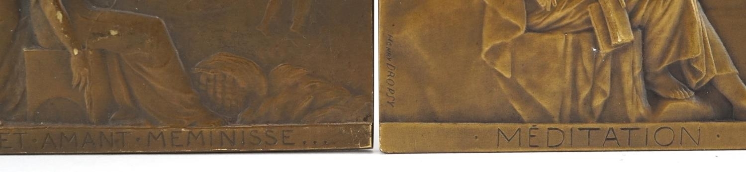Henri Dropsy | 1969) four Art Nouveau bronze relief moulded plaques ...