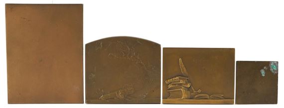 Henri Dropsy | 1969) four Art Nouveau bronze relief moulded plaques ...