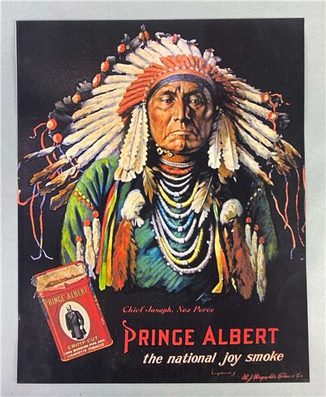 Reproduction Prince Albert Crimp Cut Native American Chief Print Turn off bid sound - Prince Albert