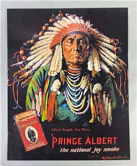 Reproduction Prince Albert Crimp Cut Native American Chief Print Turn off bid sound - Prince Albert