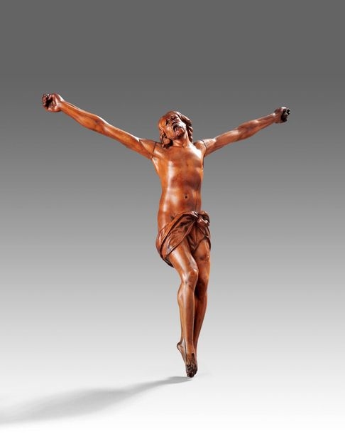 Artwork by L. Wuyts, L.WUYTS (18th century). "Christ on the cross. Carved boxwood subject. Signed on the back. 18th century H: 37cm L: 31.5 cm Old restorations, Made of carved boxwood