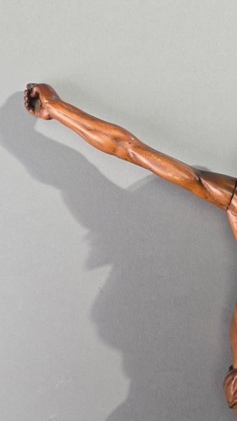 Artwork by L. Wuyts, L.WUYTS (18th century). "Christ on the cross. Carved boxwood subject. Signed on the back. 18th century H: 37cm L: 31.5 cm Old restorations, Made of carved boxwood