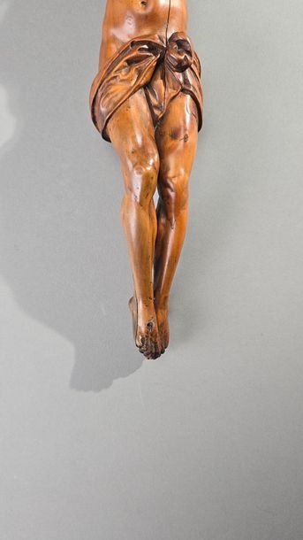 Artwork by L. Wuyts, L.WUYTS (18th century). "Christ on the cross. Carved boxwood subject. Signed on the back. 18th century H: 37cm L: 31.5 cm Old restorations, Made of carved boxwood