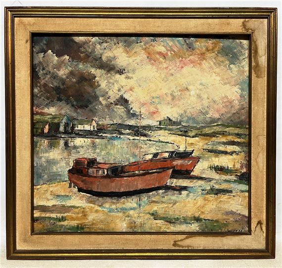 Botes en la playa by Oscar Musetti