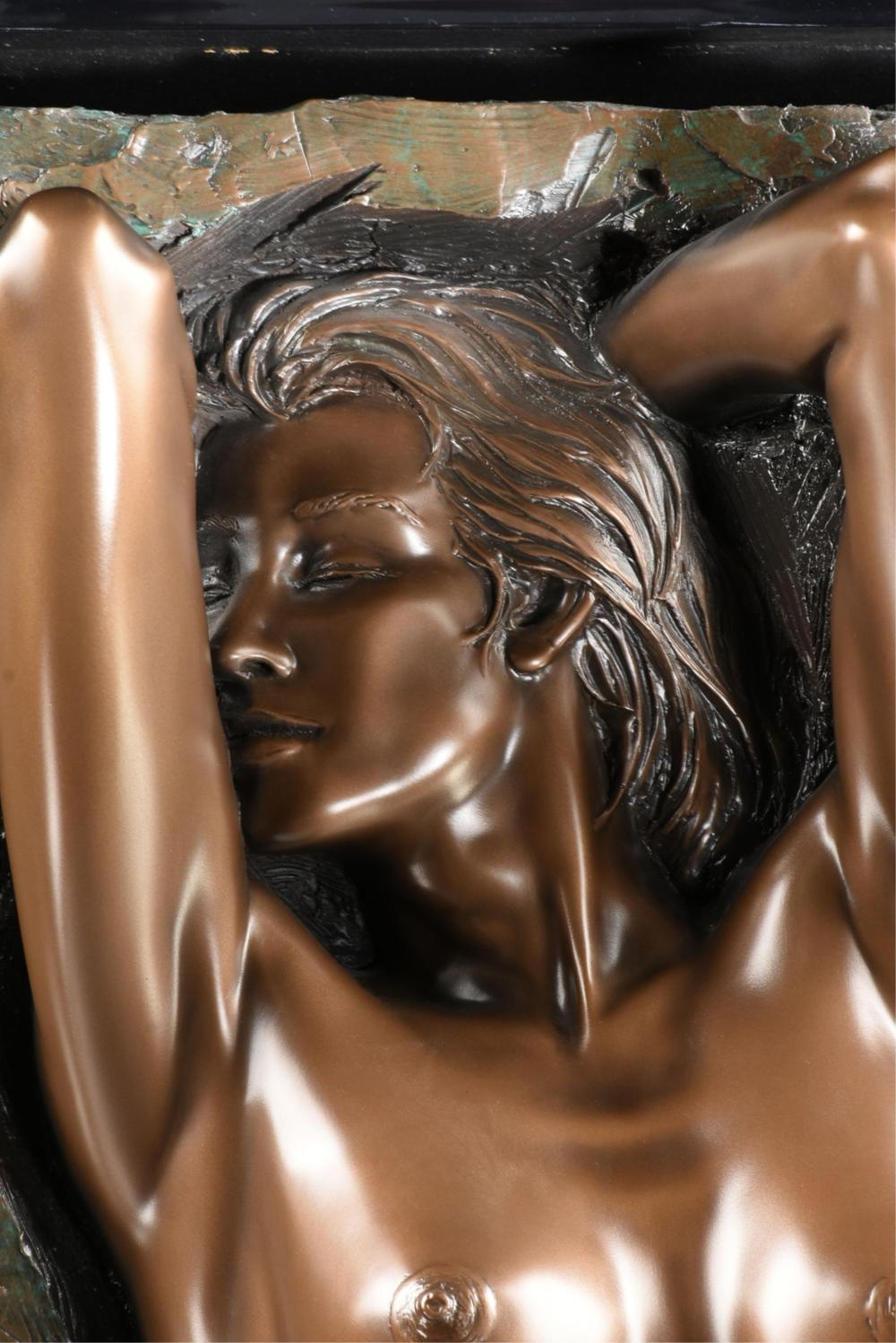 Artwork by Bill Mack, Charisma,, Made of resin and mixed media sculpture in high relief