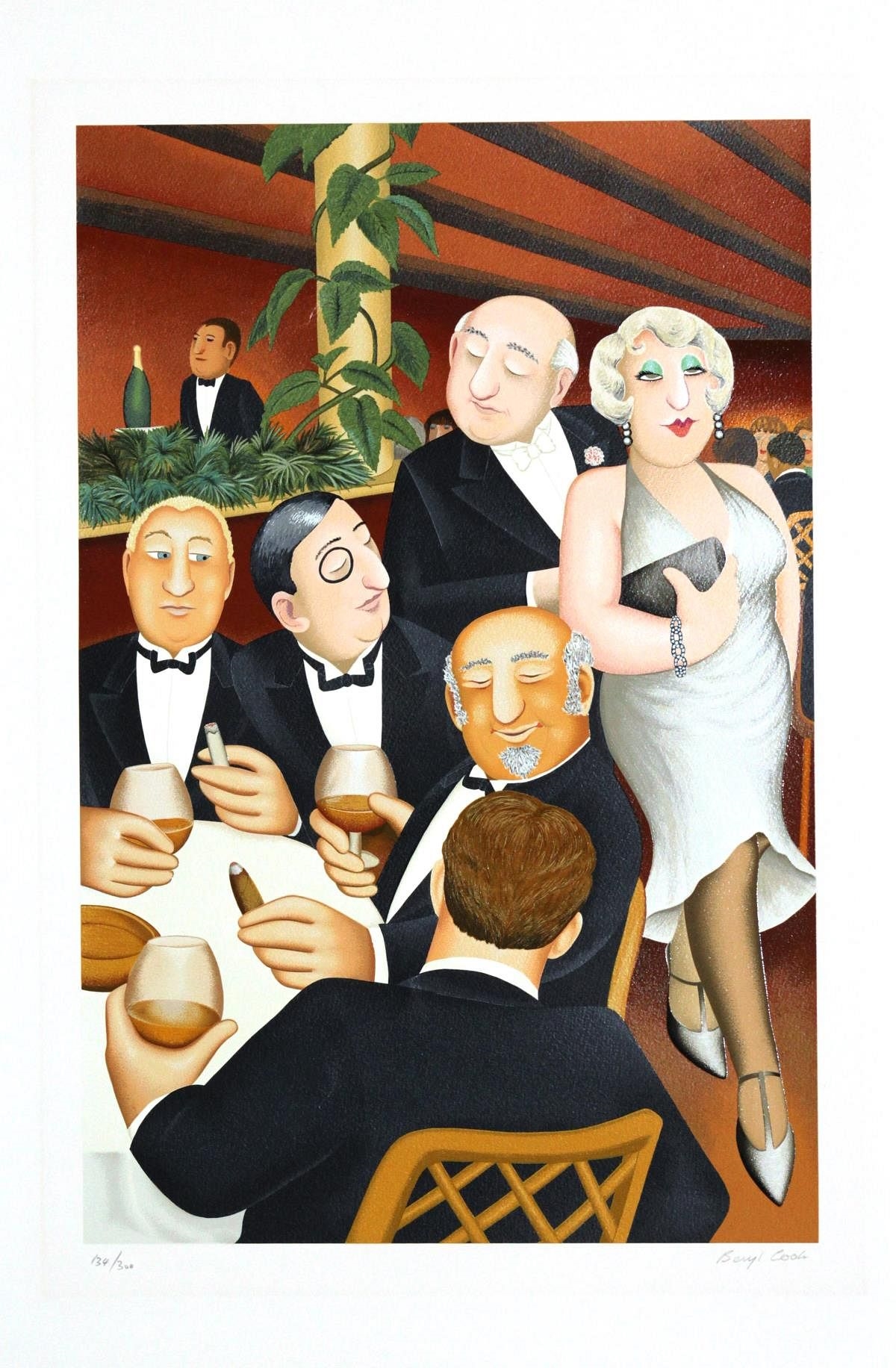 Beryl Cook | The Baron Entertains | MutualArt