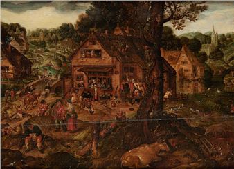 Scène villageoise. - Hans Bol