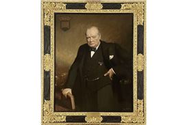 Winston Churchill Portrait Blood, Sweat & Tears by Frank Salisbury Acquired by The Society of The Four Arts