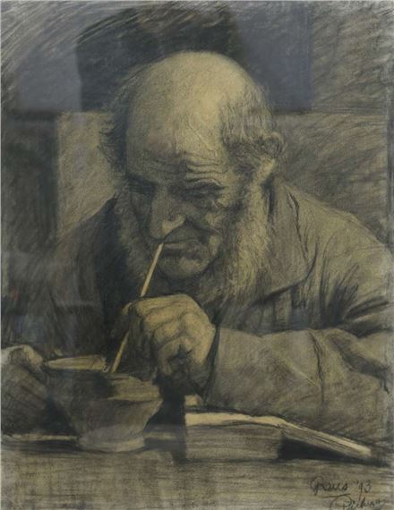 Man met pijp; Verso: Jongensportret - Marinus Pieter Reus