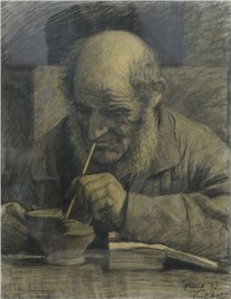 Man met pijp; Verso: Jongensportret - Marinus Pieter Reus