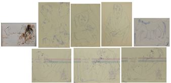 Diverse studies van figuren en dieren - Jenny Johanna Dalenoord