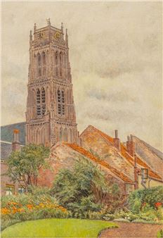 Gezicht op de Maartenstoren te Zaltbommel - Maria Geertruida Maria van Hettinga Tromp