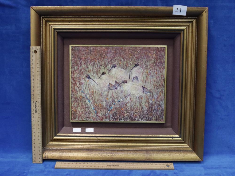 Artwork by Mike Nicholas, EGYPTIAN IBIS, Made of OIL ON BOARD