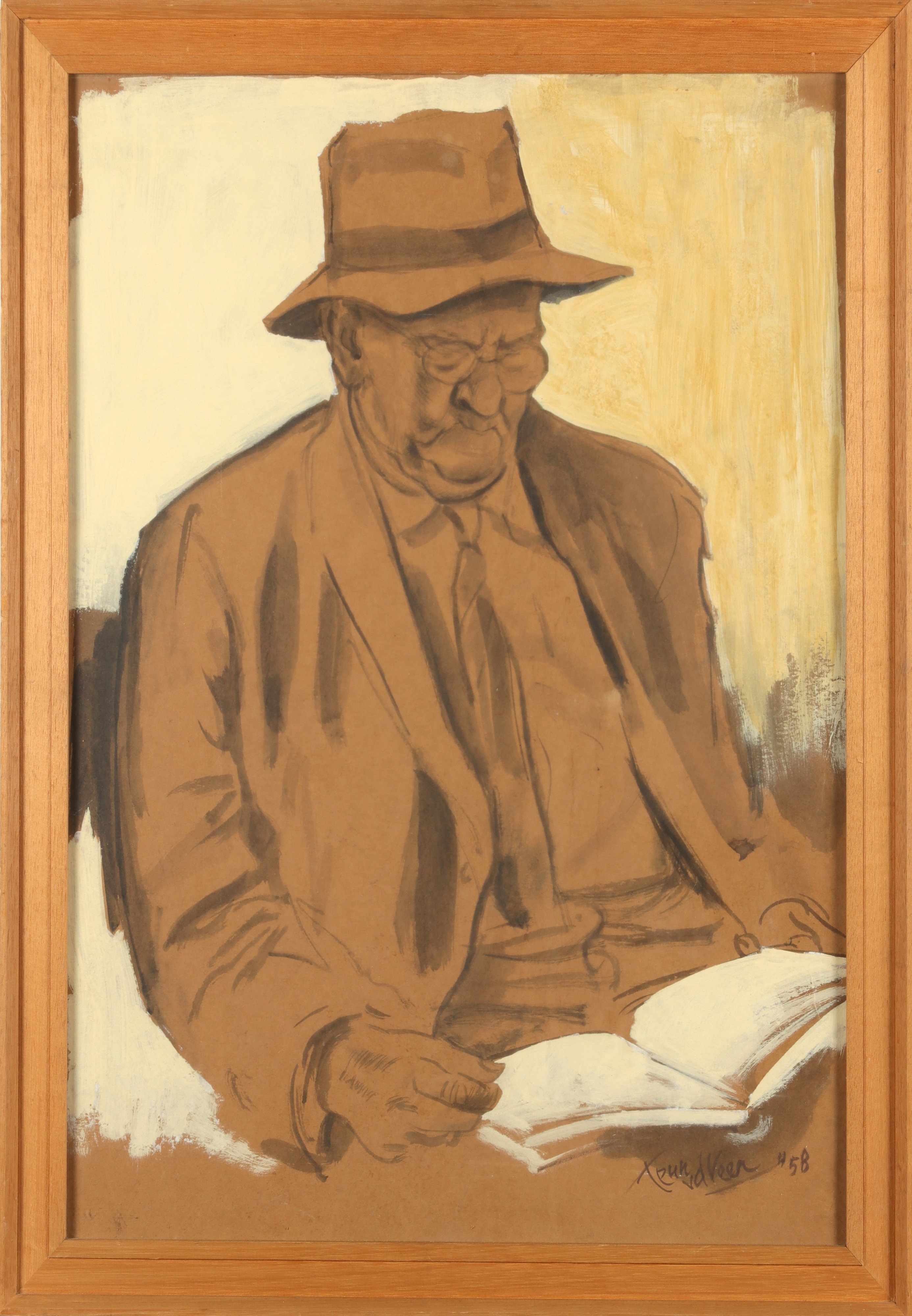 Artwork by Teun van der Veen, Teun v/d Veen Zwolle (1902-1991) - Lot with 7 artworks, Made of Mixed Media