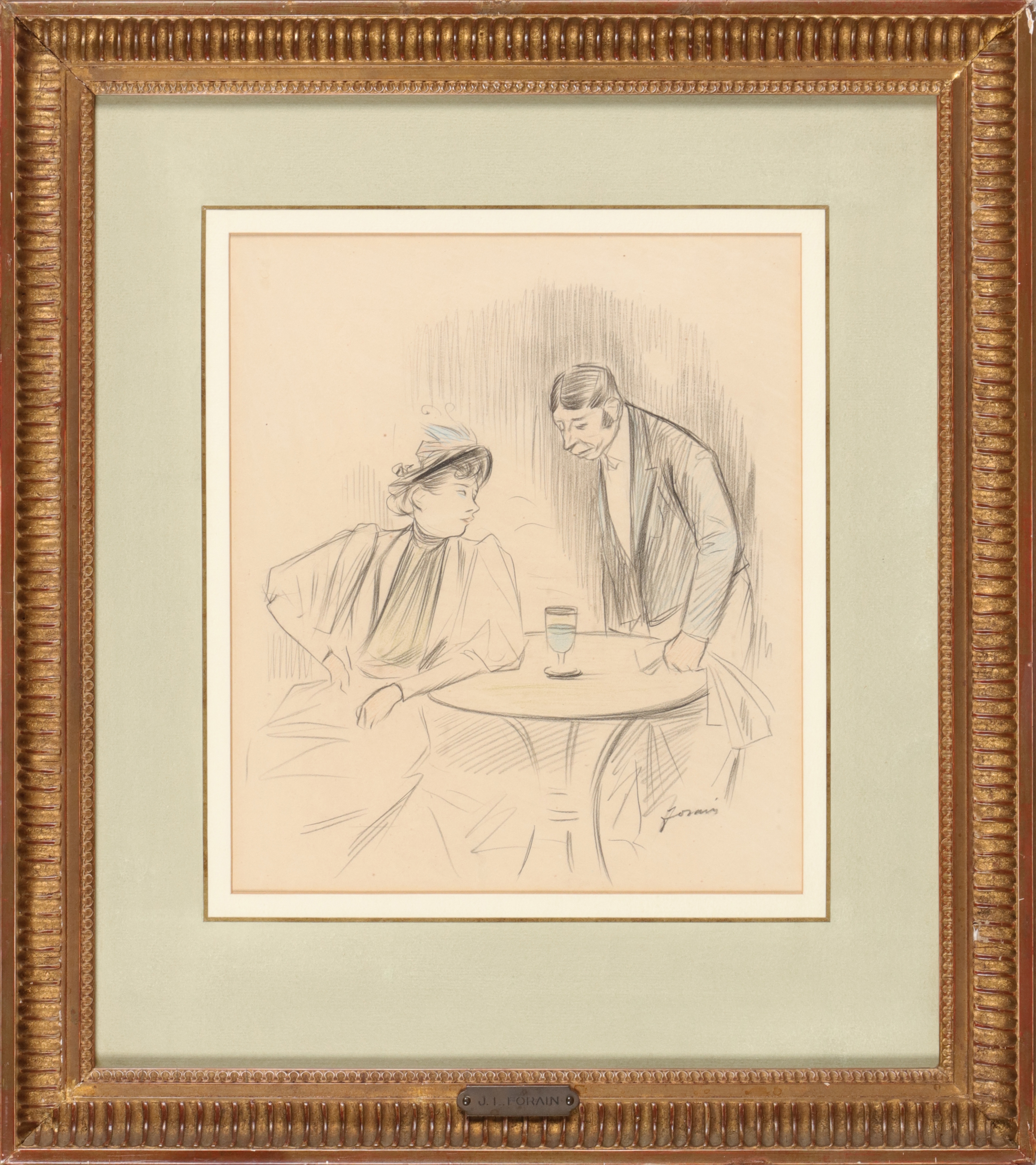 Jean-Louis Forain | Jean-Louis Forain (1852-1931) Au cafe Lithograph ...