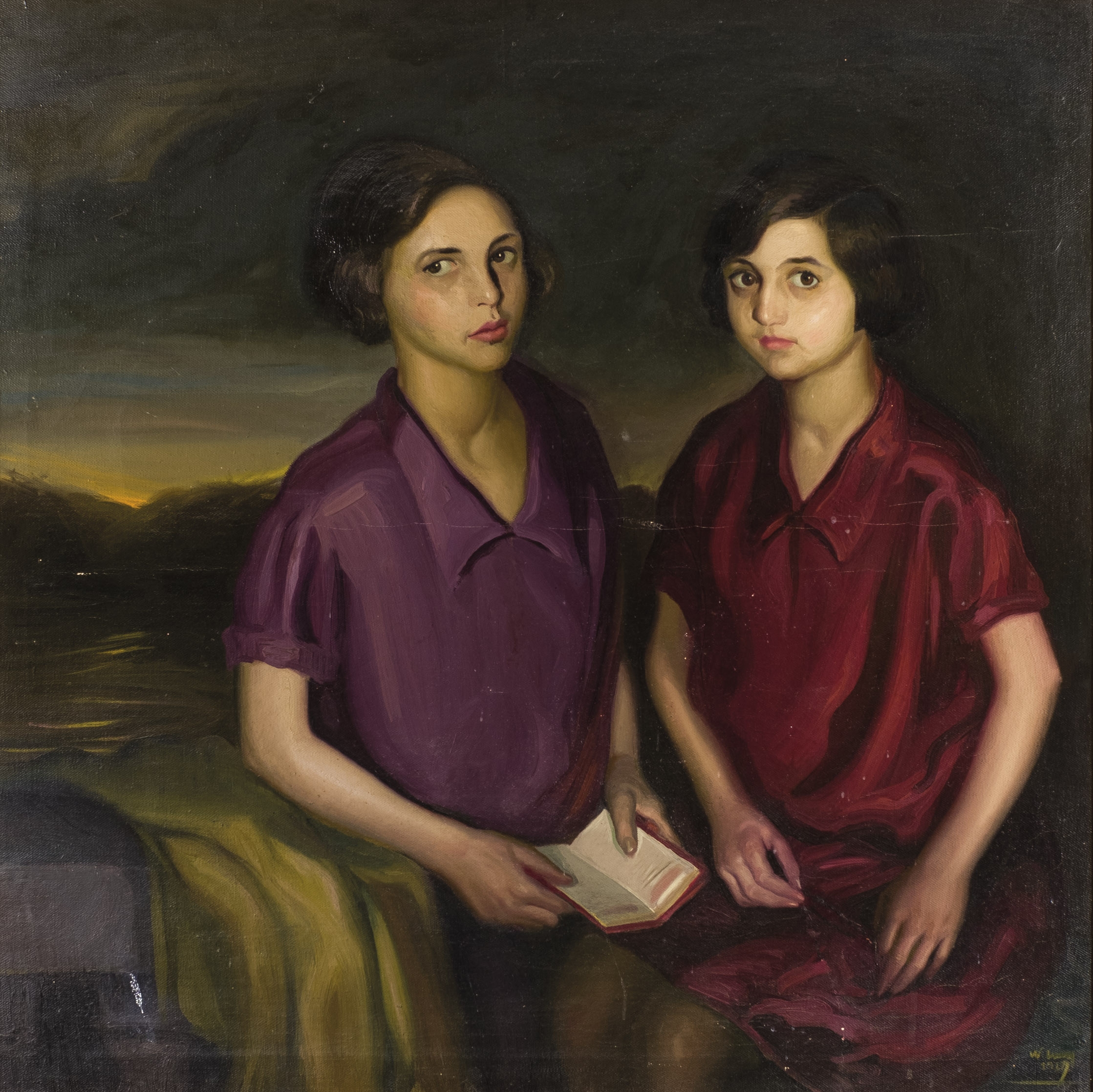 Artwork by Wifredo Lam, Retrato de María Dolores y Josefa, Made of Oil on canvas