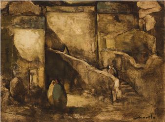 Personajes en la escalera - Manuel Marola